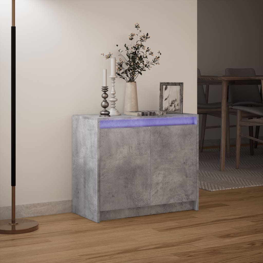vidaXL Szafka z LED, szarość betonu, 72x34x61 cm