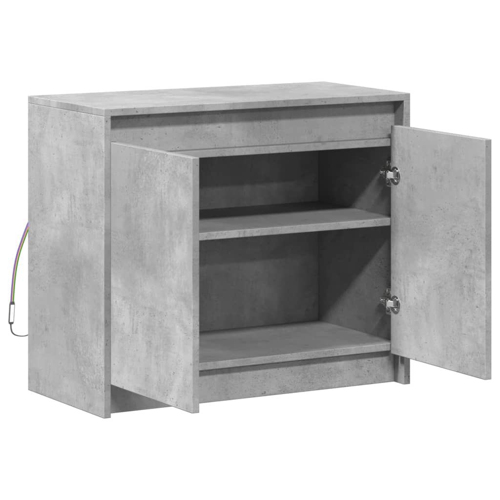 vidaXL Szafka z LED, szarość betonu, 72x34x61 cm