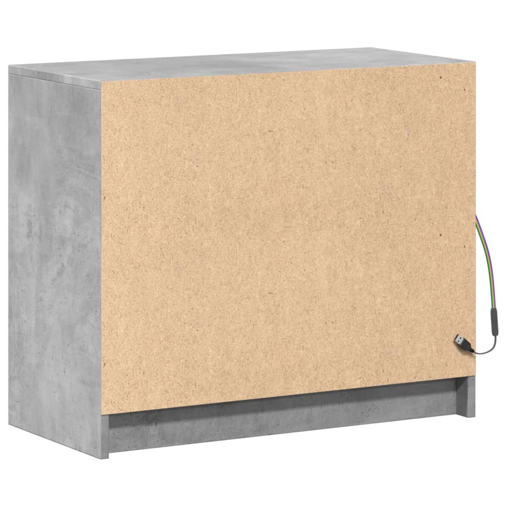 vidaXL Szafka z LED, szarość betonu, 72x34x61 cm