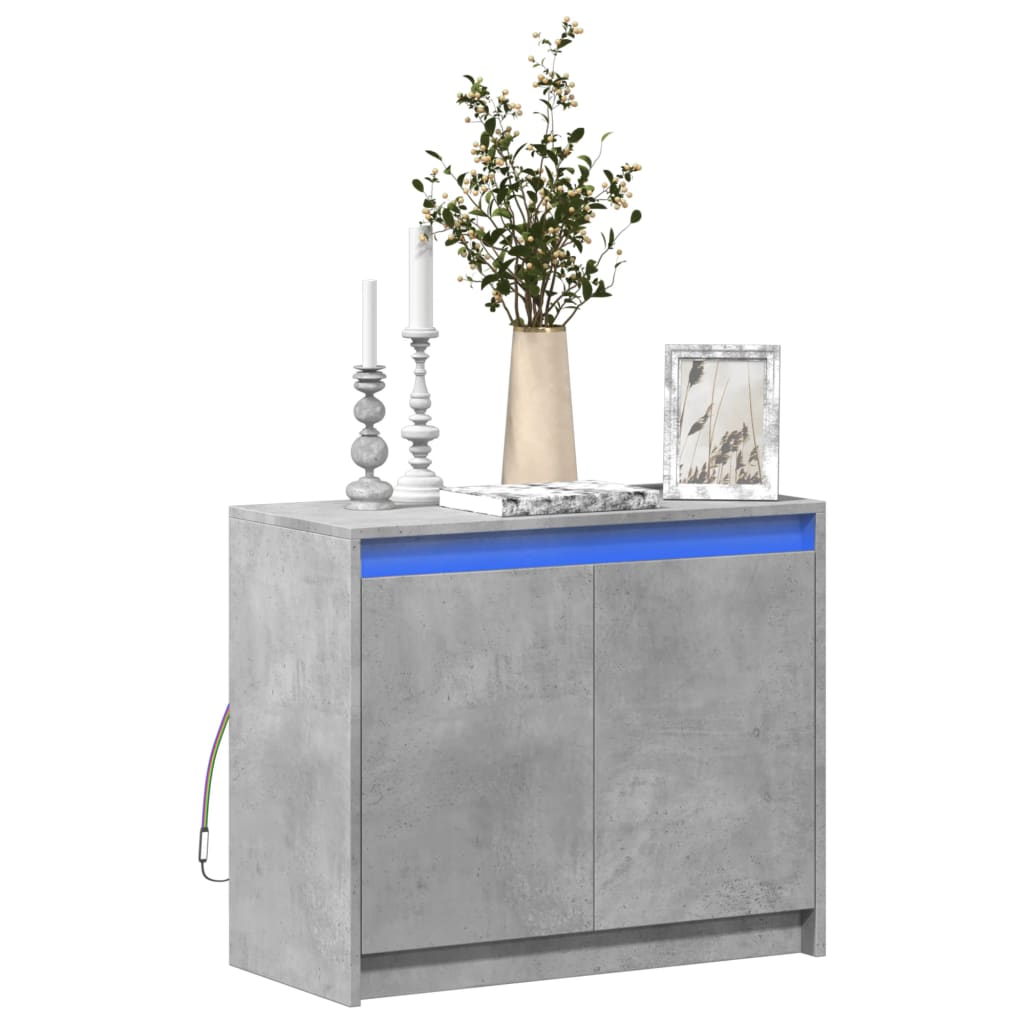 vidaXL Szafka z LED, szarość betonu, 72x34x61 cm