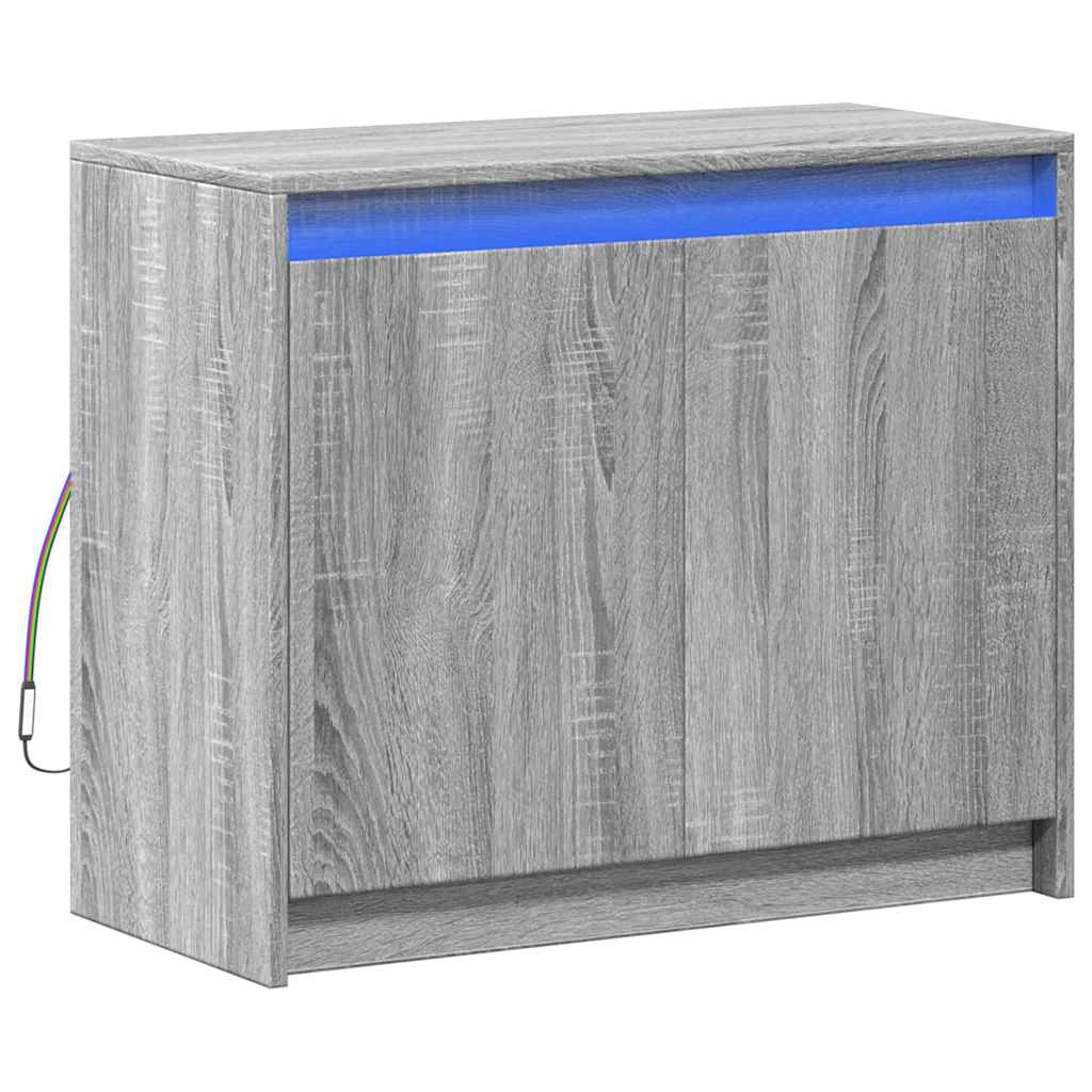 vidaXL Szafka z LED, szary dąb sonoma, 72x34x61 cm