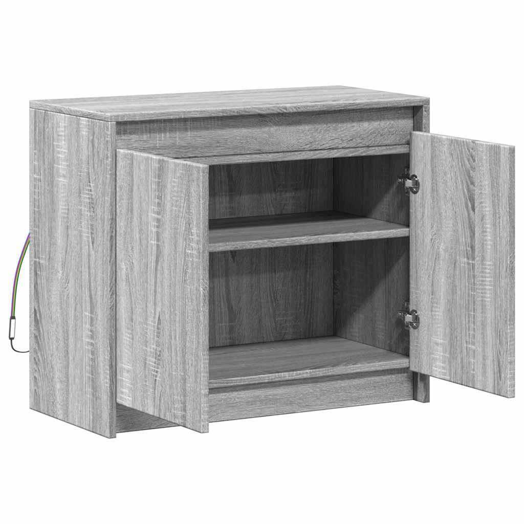 vidaXL Szafka z LED, szary dąb sonoma, 72x34x61 cm