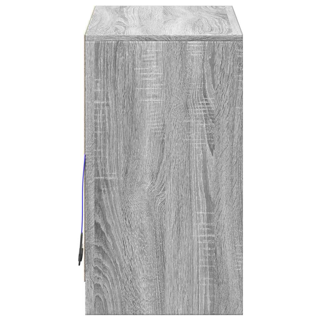 vidaXL Szafka z LED, szary dąb sonoma, 72x34x61 cm