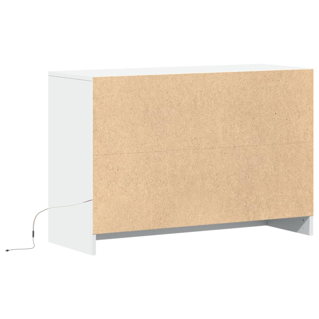 vidaXL Szafka TV z LED, biała, 91x34x61 cm, materiał drewnopochodny