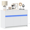vidaXL Szafka TV z LED, biała, 91x34x61 cm, materiał drewnopochodny