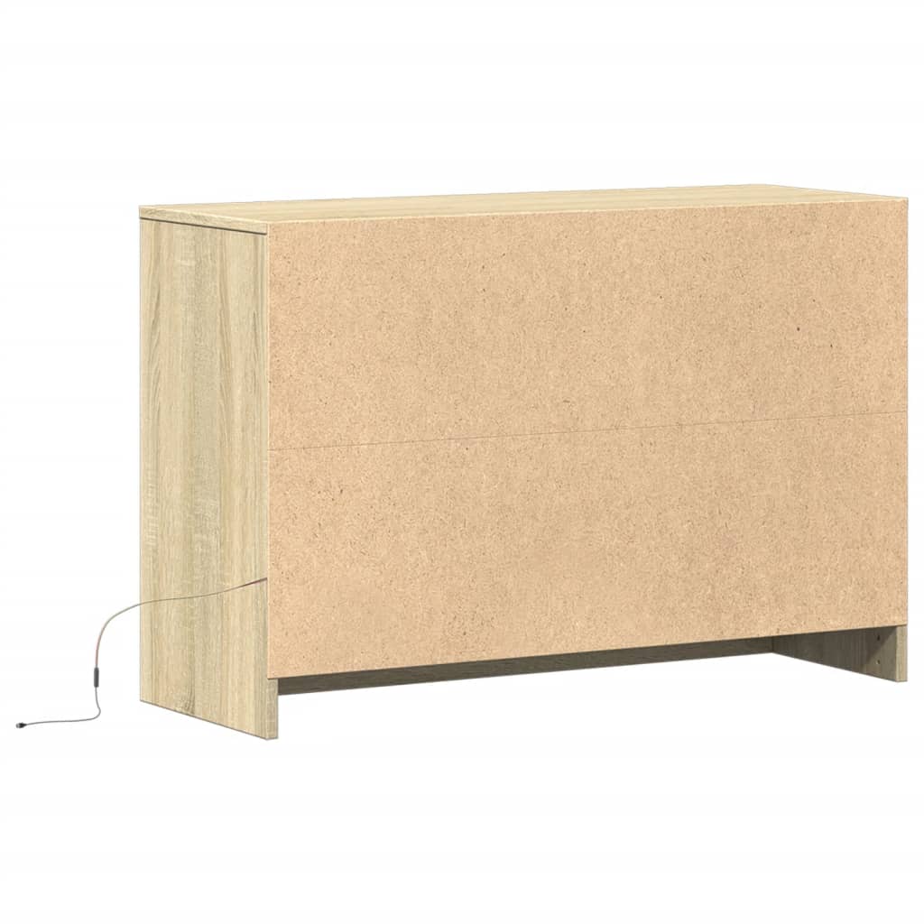 vidaXL Szafka TV z LED, dąb sonoma, 91x34x61 cm