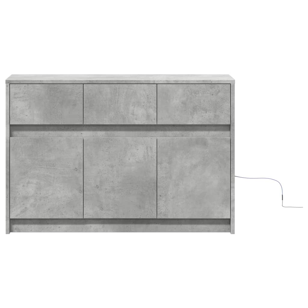 vidaXL Szafka TV z LED, szarość betonu, 91x34x61 cm