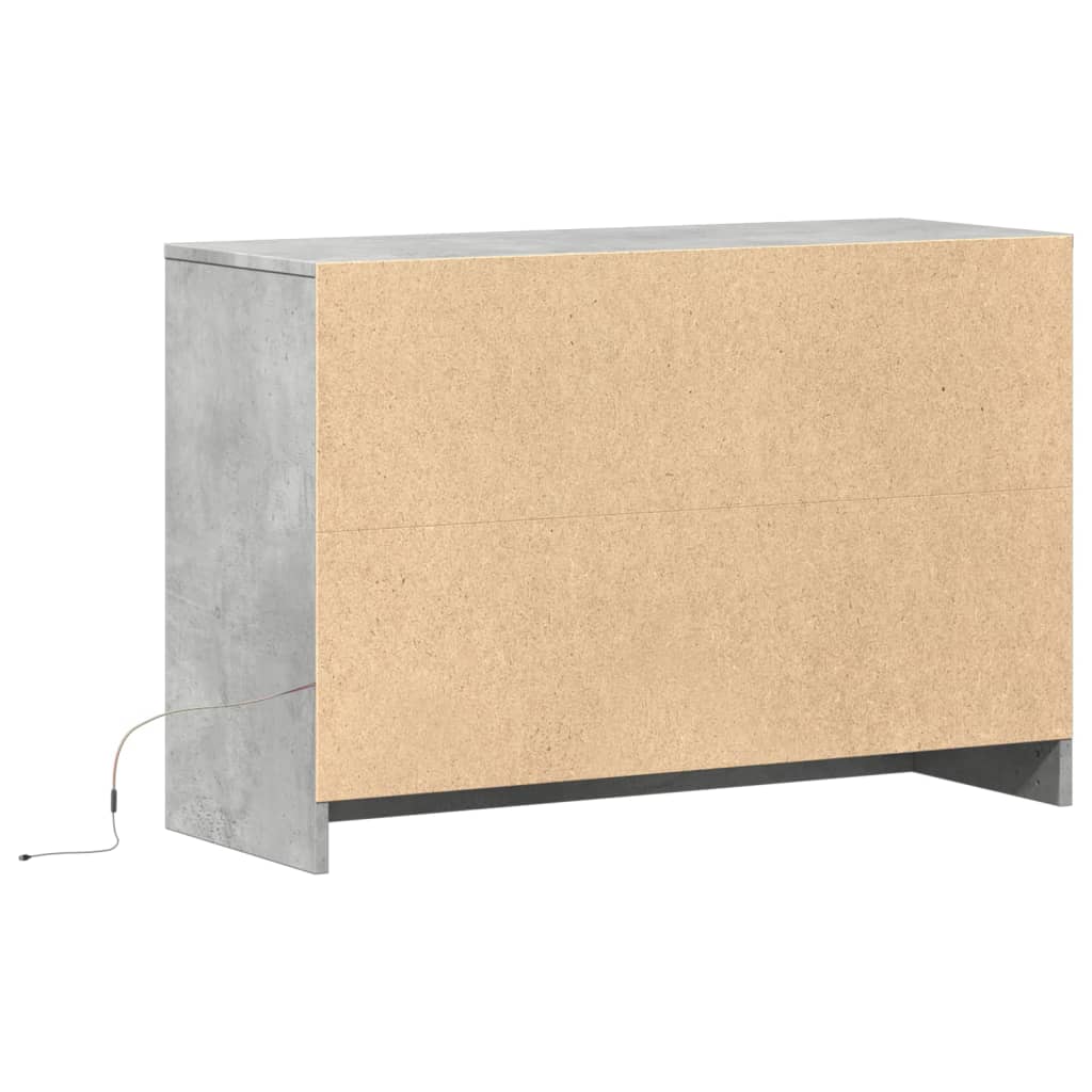 vidaXL Szafka TV z LED, szarość betonu, 91x34x61 cm