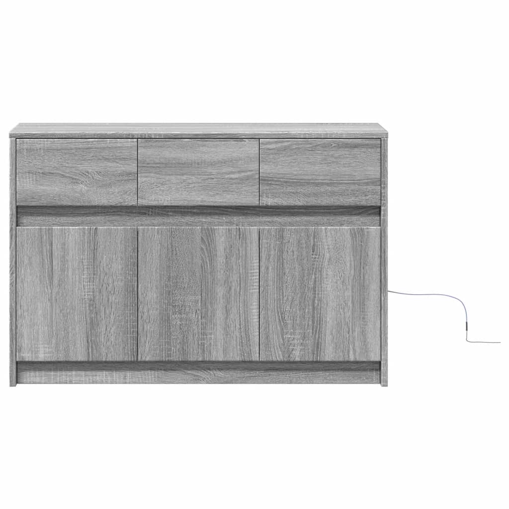 vidaXL Szafka TV z LED, szary dąb sonoma, 91x34x61 cm