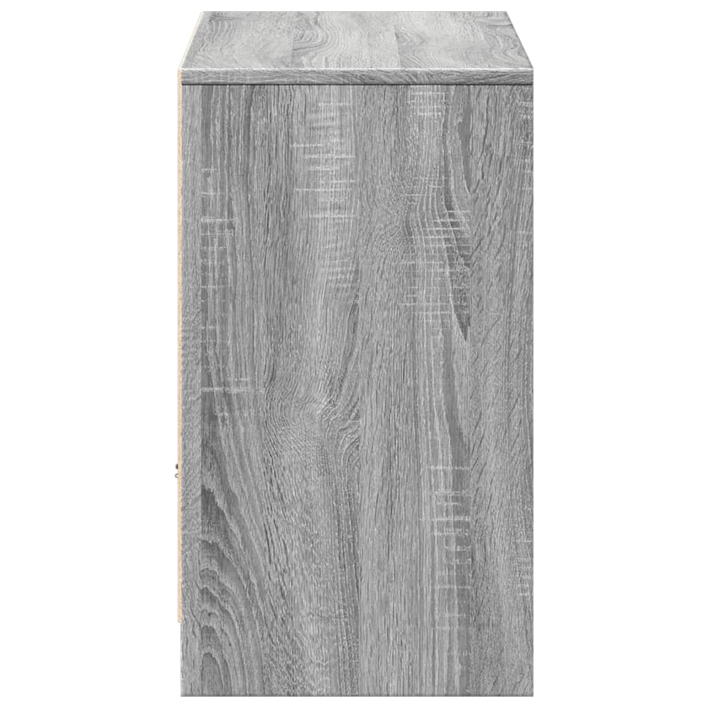 vidaXL Szafka TV z LED, szary dąb sonoma, 91x34x61 cm