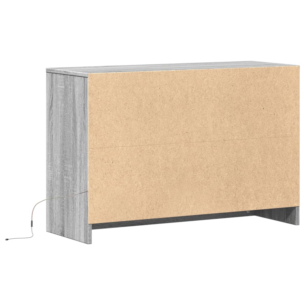 vidaXL Szafka TV z LED, szary dąb sonoma, 91x34x61 cm