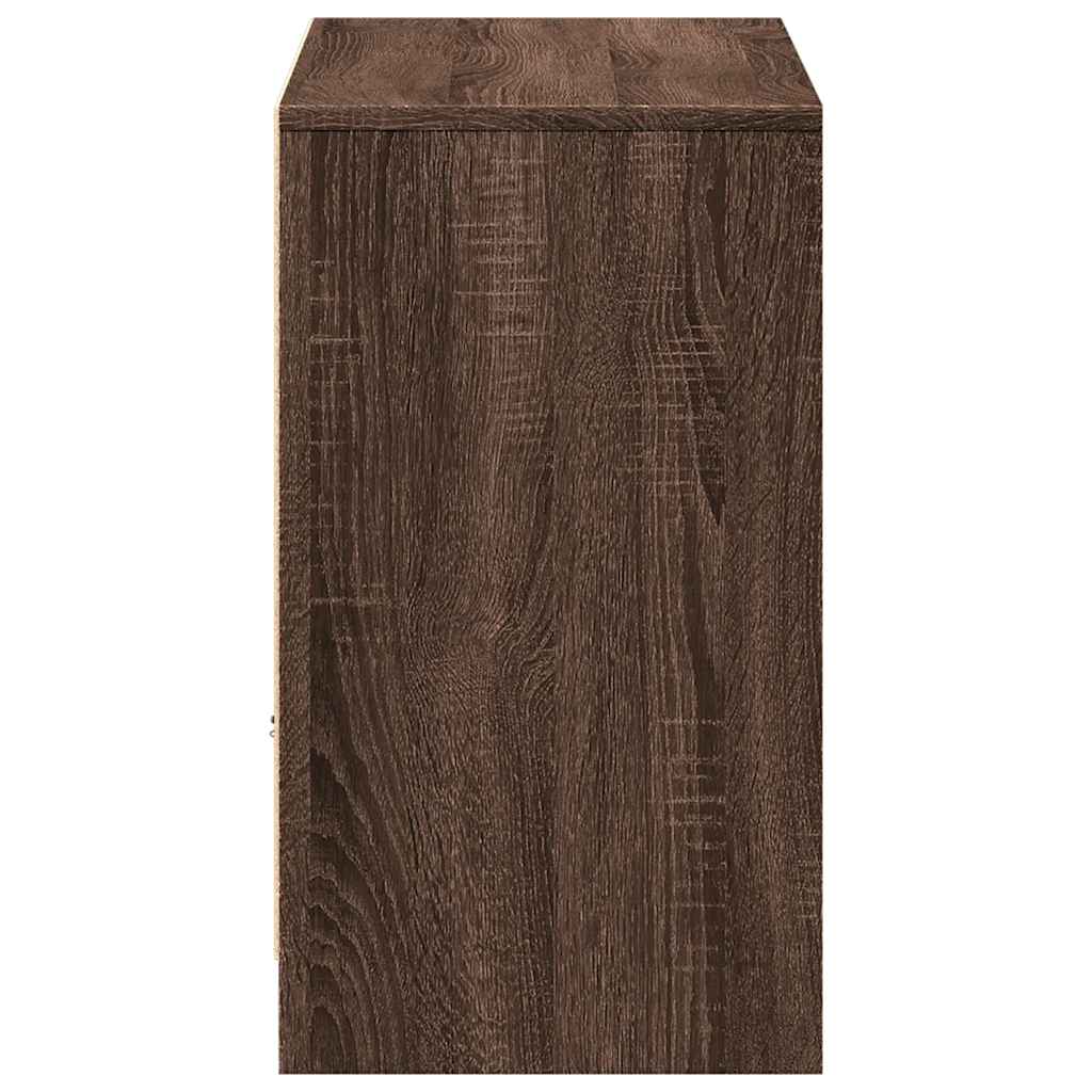 vidaXL Szafka TV z LED, brązowy dąb, 91x34x61 cm