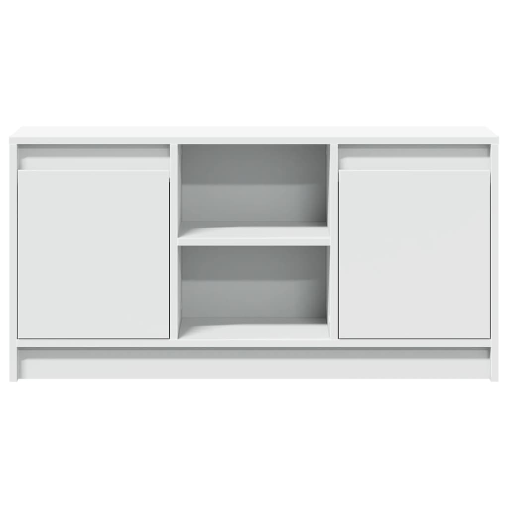 vidaXL Szafka TV z LED, biała, 100x34x50 cm, materiał drewnopochodny