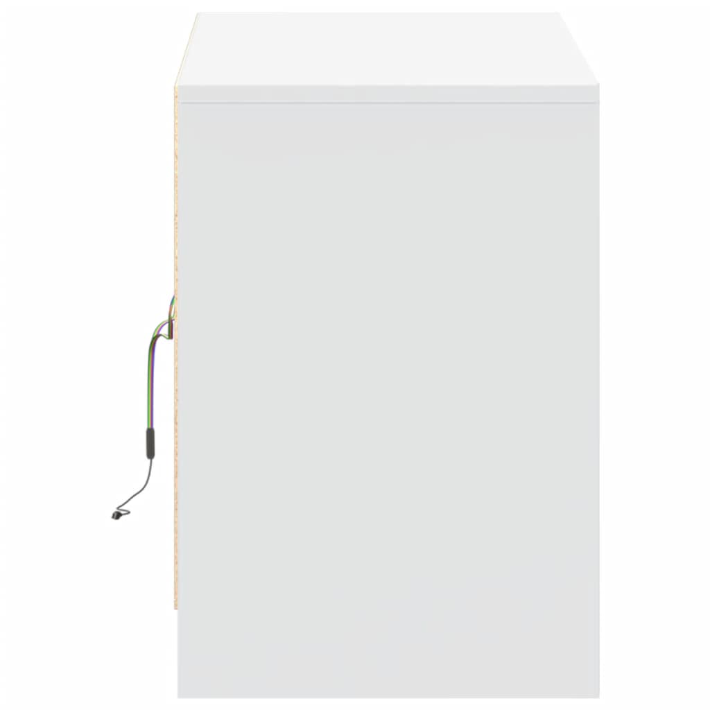 vidaXL Szafka TV z LED, biała, 100x34x50 cm, materiał drewnopochodny