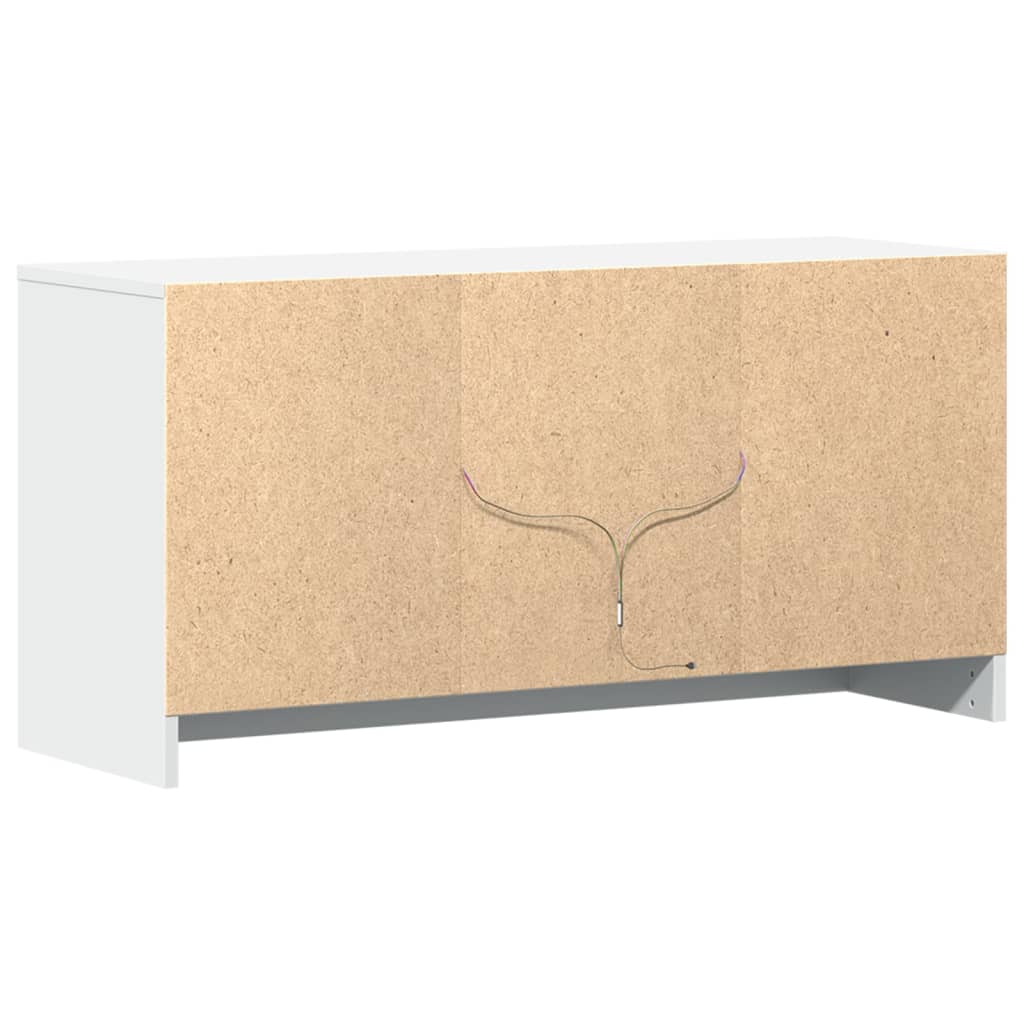 vidaXL Szafka TV z LED, biała, 100x34x50 cm, materiał drewnopochodny