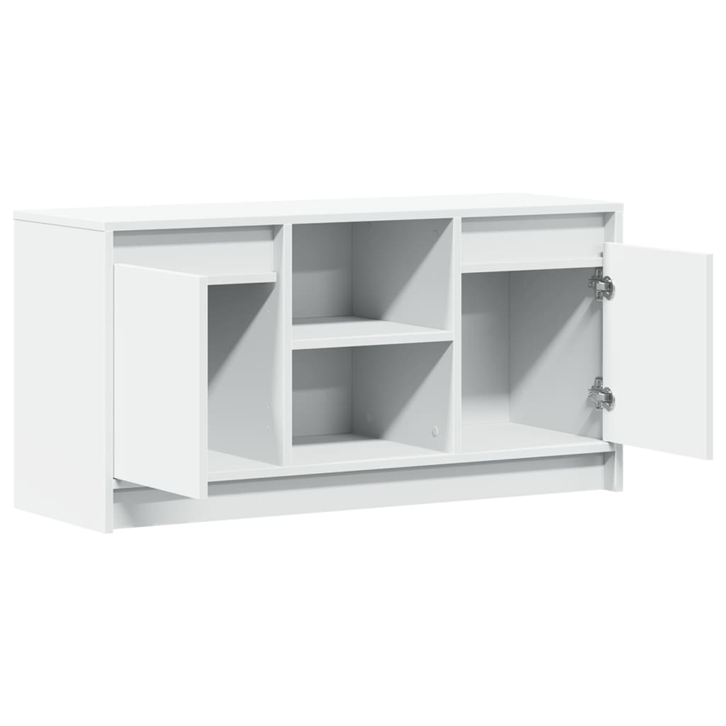 vidaXL Szafka TV z LED, biała, 100x34x50 cm, materiał drewnopochodny
