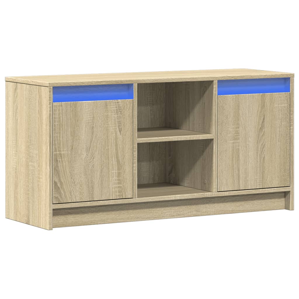 vidaXL Szafka pod TV z LED, dąb sonoma, 100x34x50 cm