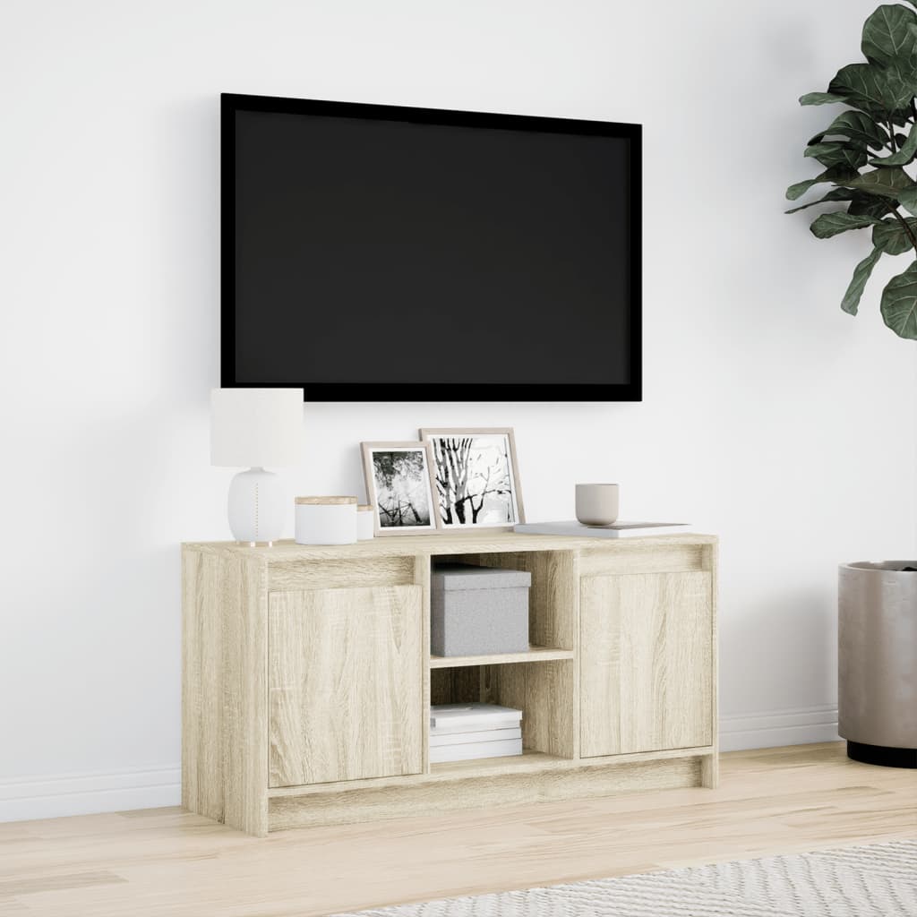 vidaXL Szafka pod TV z LED, dąb sonoma, 100x34x50 cm