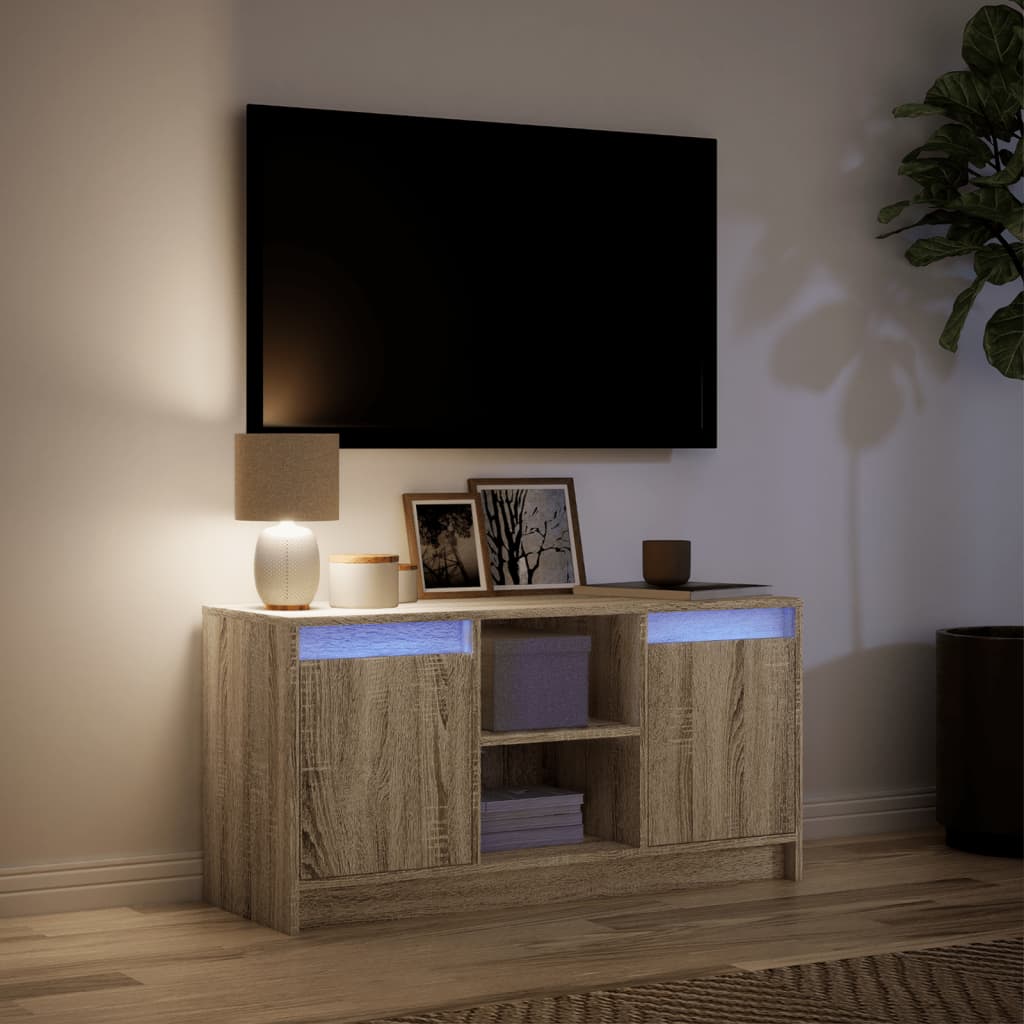 vidaXL Szafka pod TV z LED, dąb sonoma, 100x34x50 cm