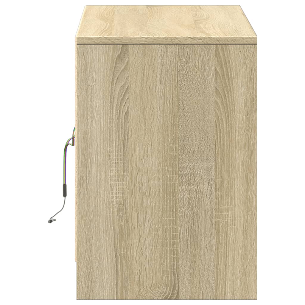 vidaXL Szafka pod TV z LED, dąb sonoma, 100x34x50 cm