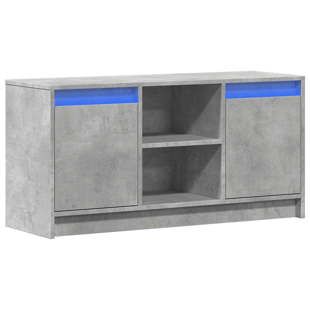 vidaXL Szafka pod TV z LED, szarość betonu, 100x34x50 cm