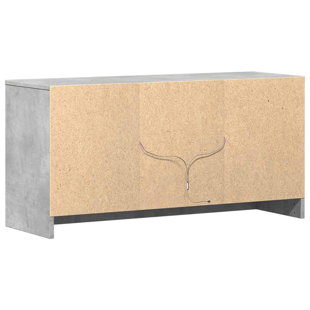 vidaXL Szafka pod TV z LED, szarość betonu, 100x34x50 cm