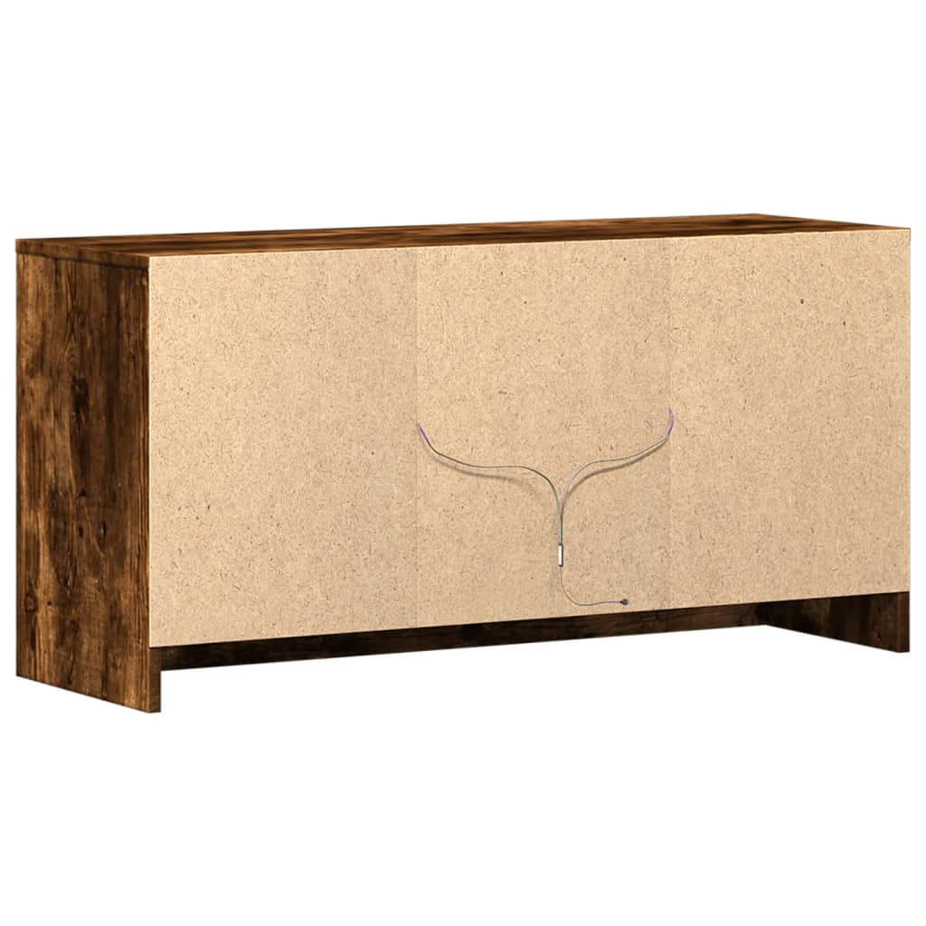 vidaXL Szafka pod TV z LED, przydymiony dąb, 100x34x50 cm