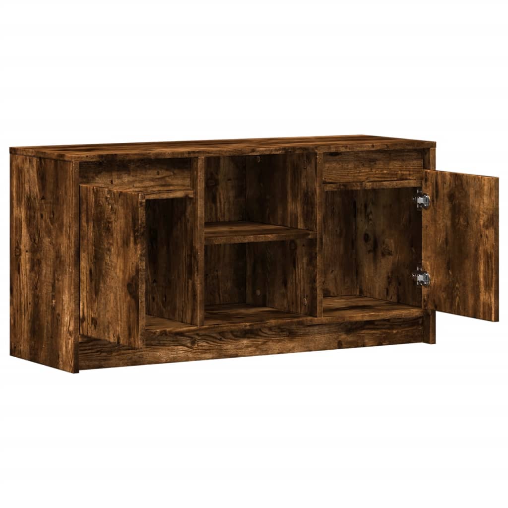 vidaXL Szafka pod TV z LED, przydymiony dąb, 100x34x50 cm