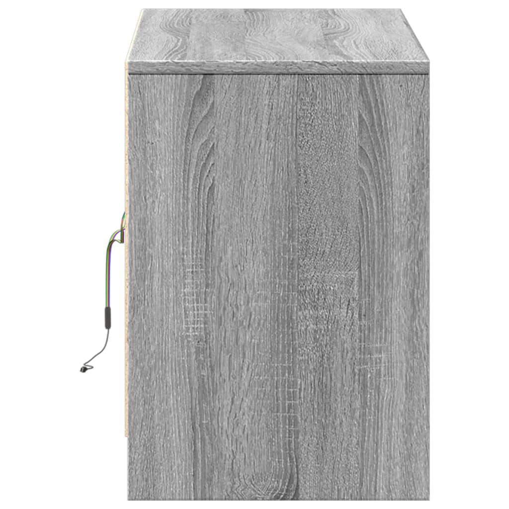 vidaXL Szafka pod TV z LED, szary dąb sonoma, 100x34x50 cm