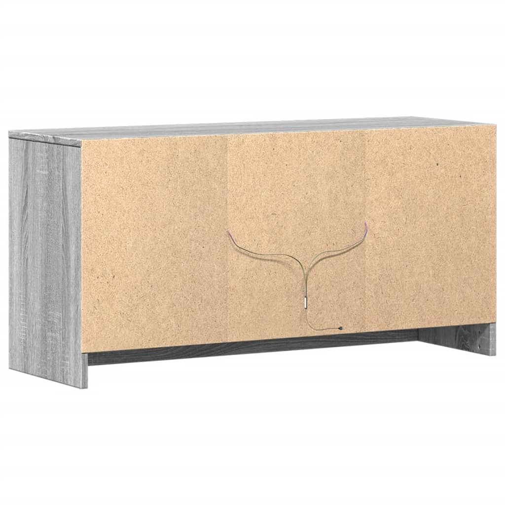 vidaXL Szafka pod TV z LED, szary dąb sonoma, 100x34x50 cm