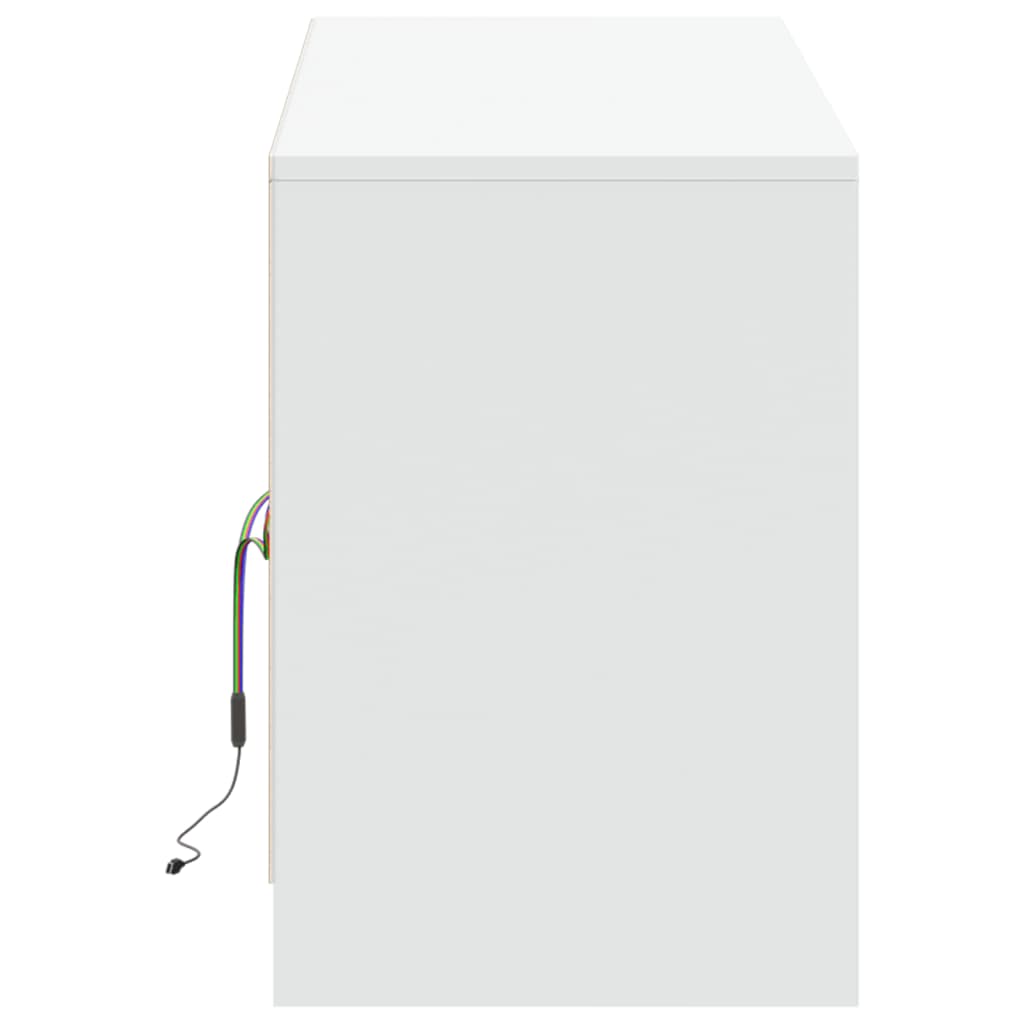 vidaXL Szafka TV z LED, biała, 139,5x34x50 cm, materiał drewnopochodny