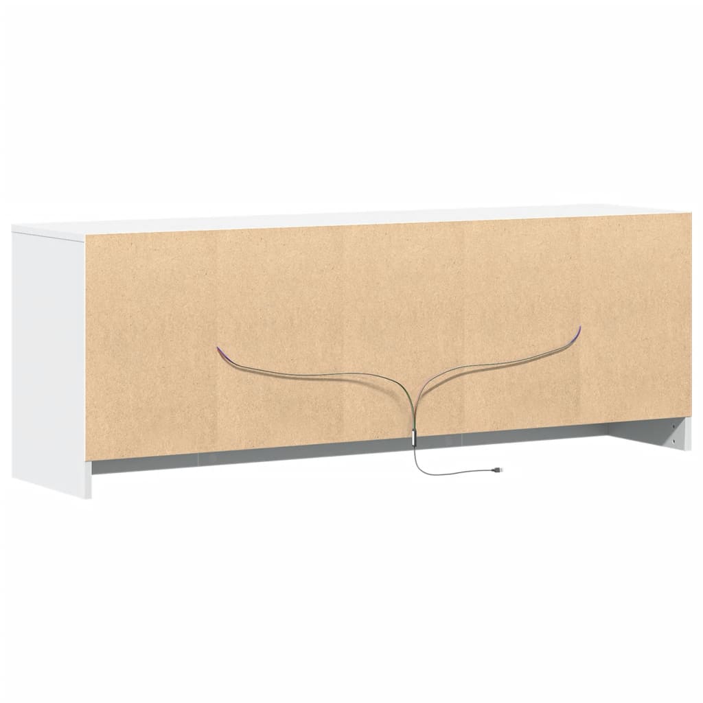 vidaXL Szafka TV z LED, biała, 139,5x34x50 cm, materiał drewnopochodny