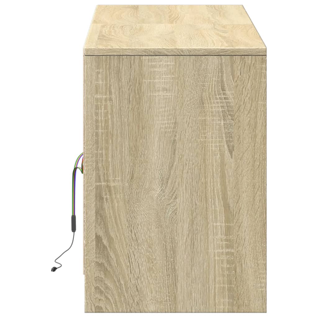 vidaXL Szafka pod TV z LED, dąb sonoma, 139,5x34x50 cm