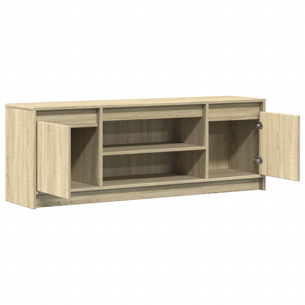 vidaXL Szafka pod TV z LED, dąb sonoma, 139,5x34x50 cm
