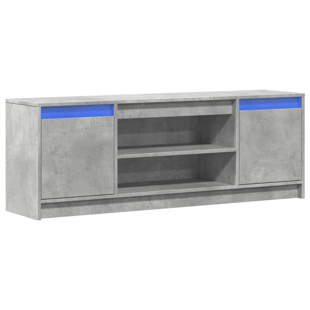 vidaXL Szafka pod TV z LED, szarość betonu, 139,5x34x50 cm