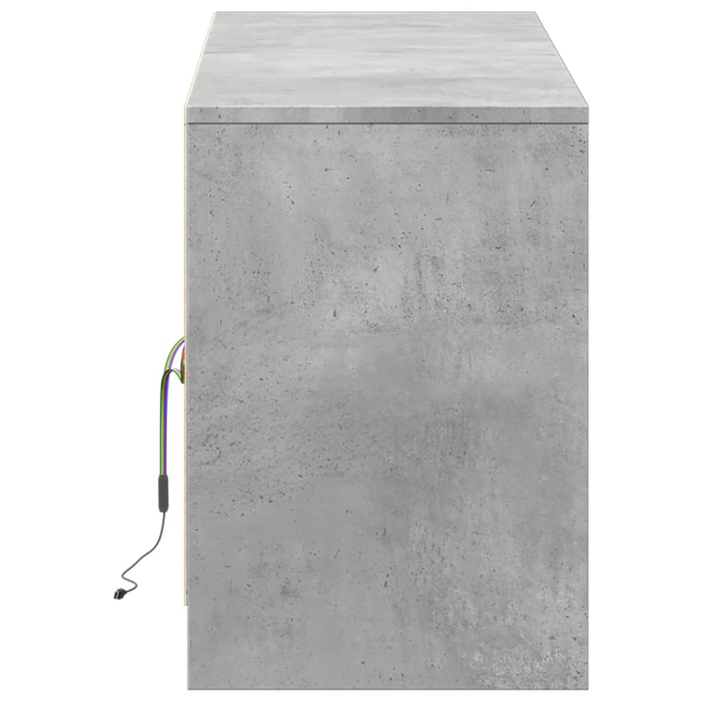 vidaXL Szafka pod TV z LED, szarość betonu, 139,5x34x50 cm
