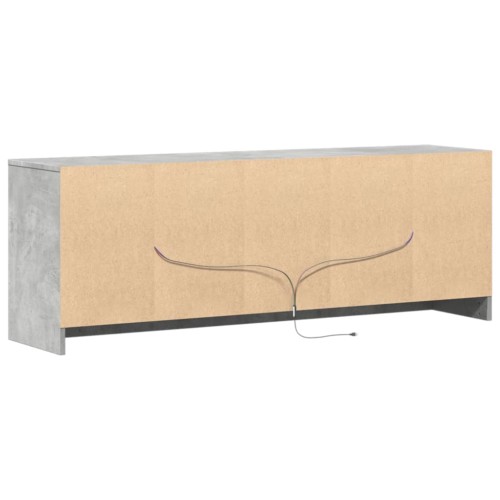 vidaXL Szafka pod TV z LED, szarość betonu, 139,5x34x50 cm