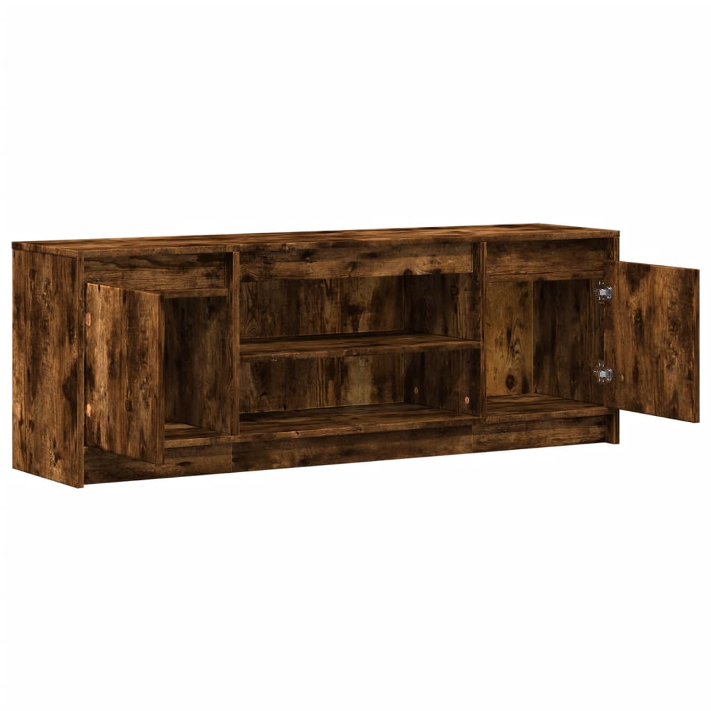 vidaXL Szafka pod TV z LED, przydymiony dąb, 139,5x34x50 cm