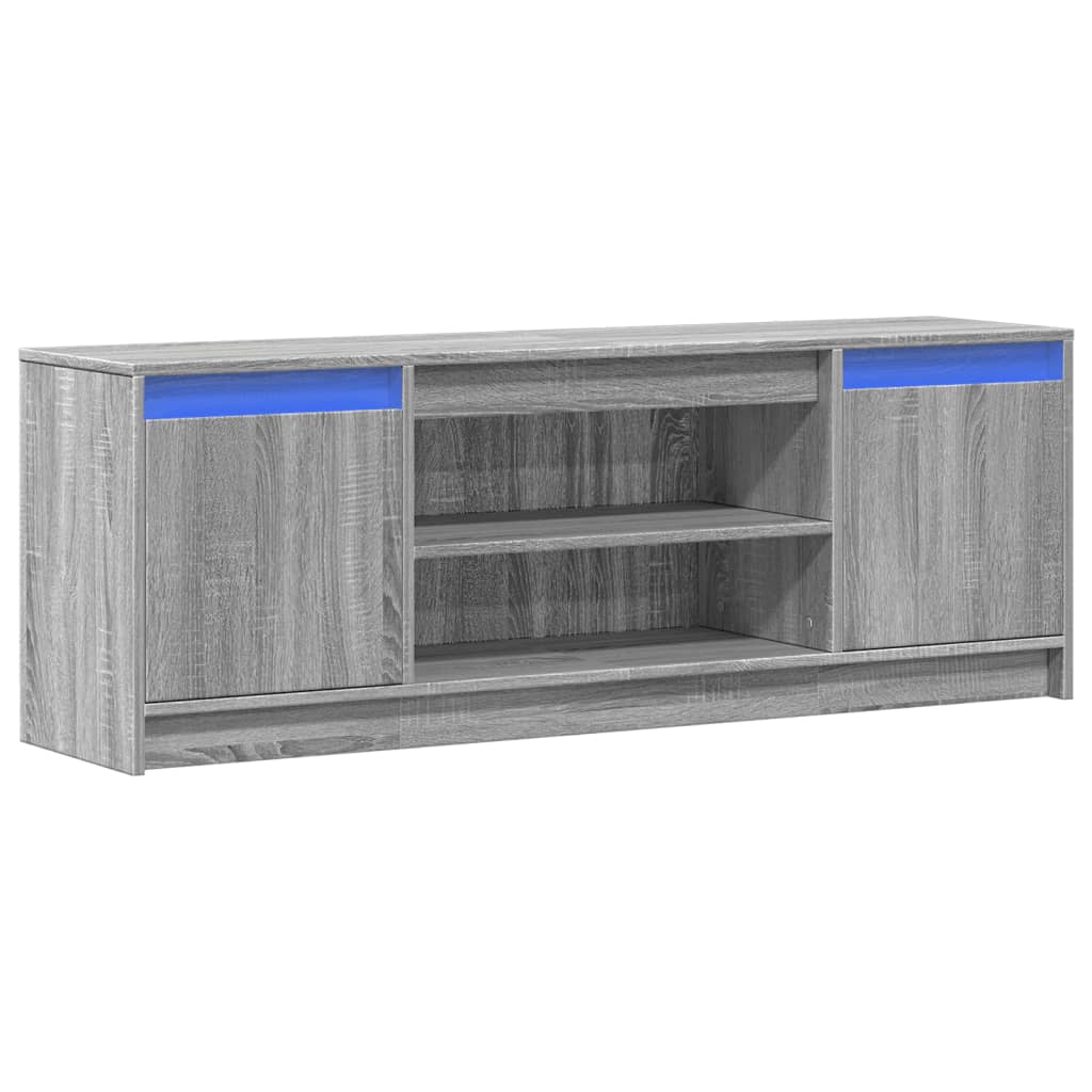 vidaXL Szafka pod TV z LED, szary dąb sonoma, 139,5x34x50 cm
