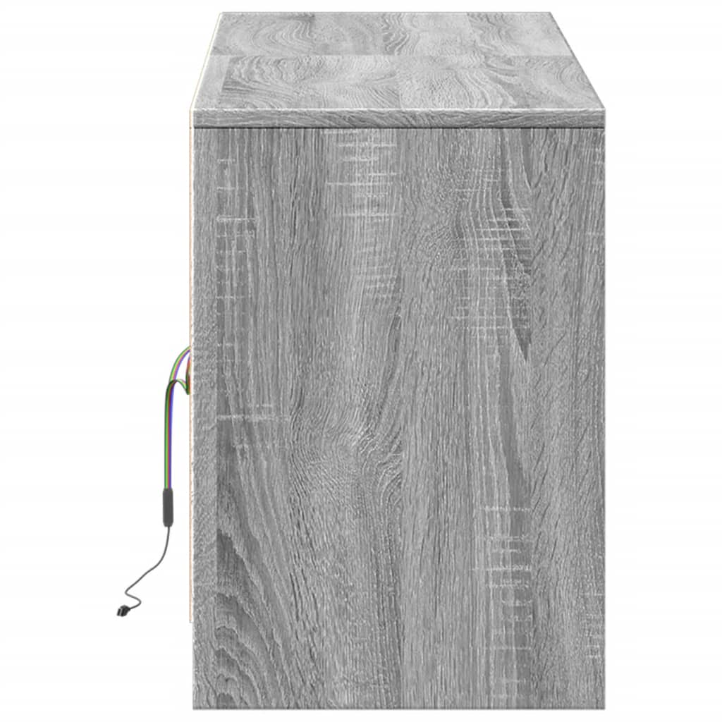 vidaXL Szafka pod TV z LED, szary dąb sonoma, 139,5x34x50 cm