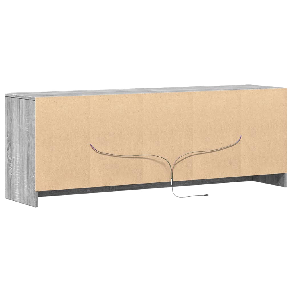 vidaXL Szafka pod TV z LED, szary dąb sonoma, 139,5x34x50 cm