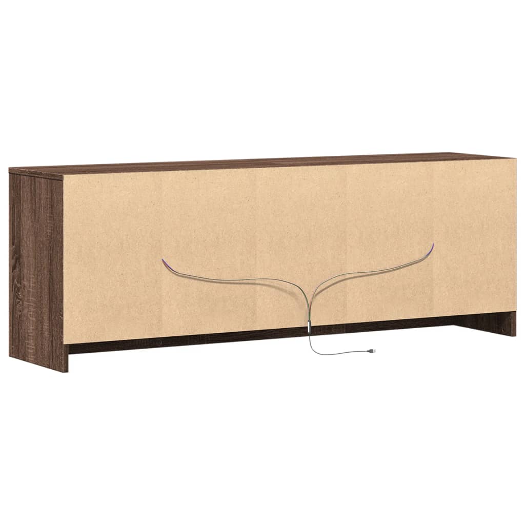 vidaXL Szafka pod TV z LED, brązowy dąb, 139,5x34x50 cm
