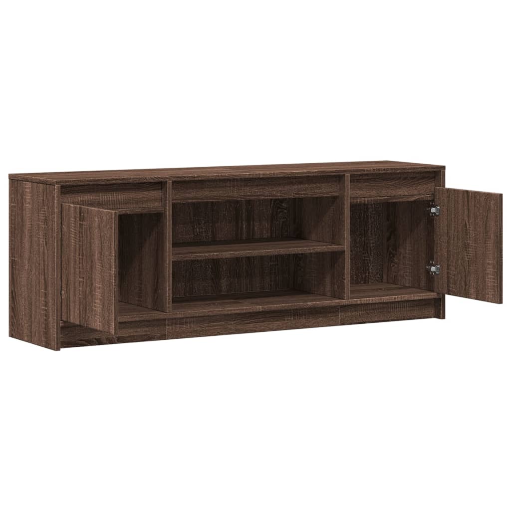 vidaXL Szafka pod TV z LED, brązowy dąb, 139,5x34x50 cm