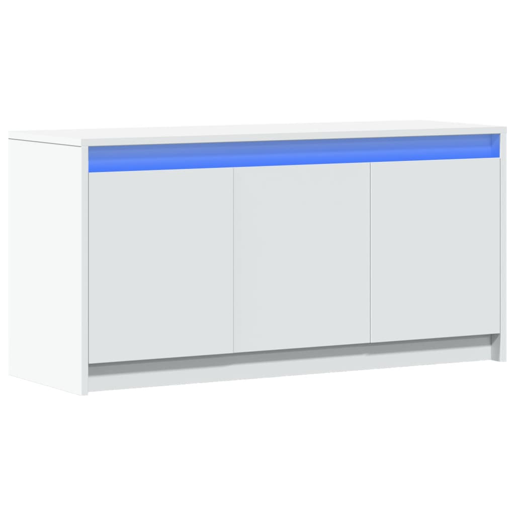 vidaXL Szafka TV z LED, biała, 100x34x50 cm, materiał drewnopochodny