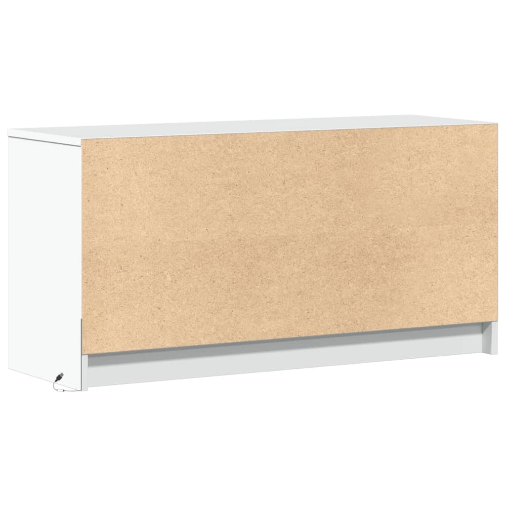 vidaXL Szafka TV z LED, biała, 100x34x50 cm, materiał drewnopochodny