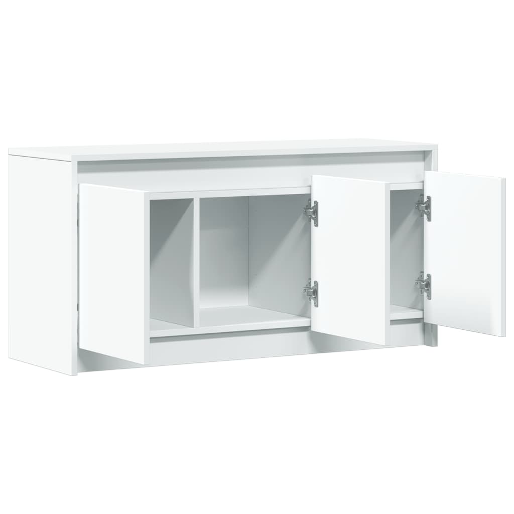 vidaXL Szafka TV z LED, biała, 100x34x50 cm, materiał drewnopochodny