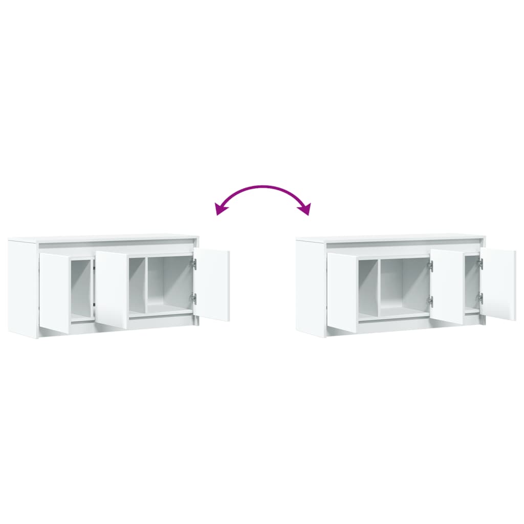 vidaXL Szafka TV z LED, biała, 100x34x50 cm, materiał drewnopochodny
