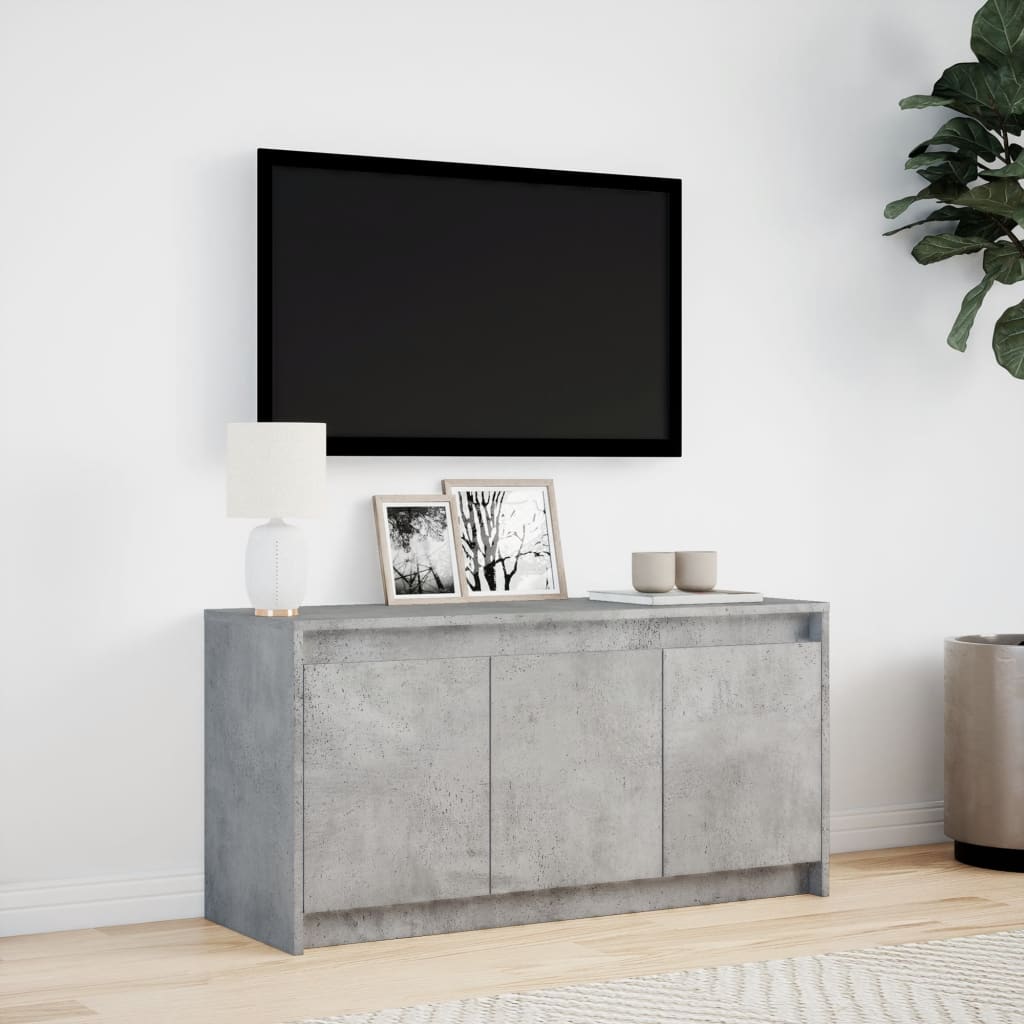 vidaXL Szafka pod TV z LED, szarość betonu, 100x34x50 cm