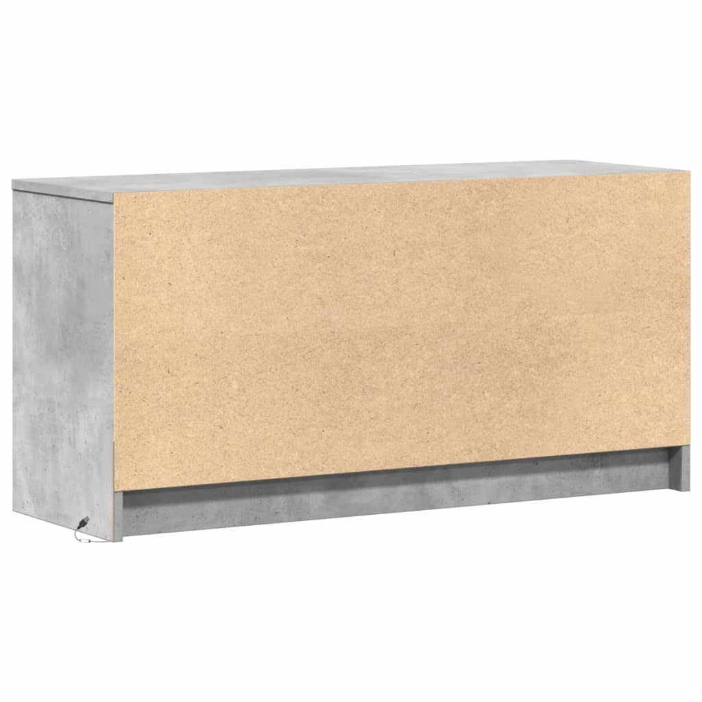 vidaXL Szafka pod TV z LED, szarość betonu, 100x34x50 cm