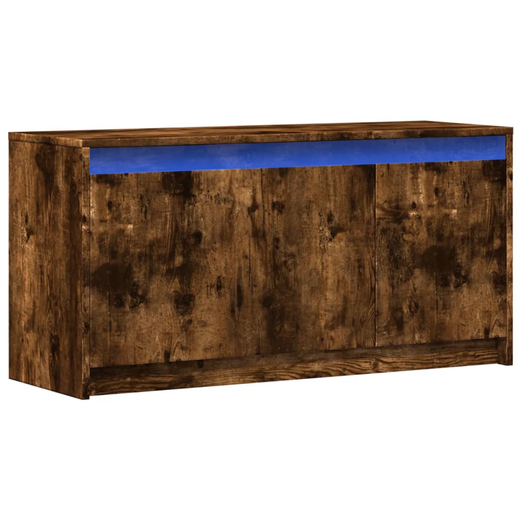 vidaXL Szafka pod TV z LED, przydymiony dąb, 100x34x50 cm